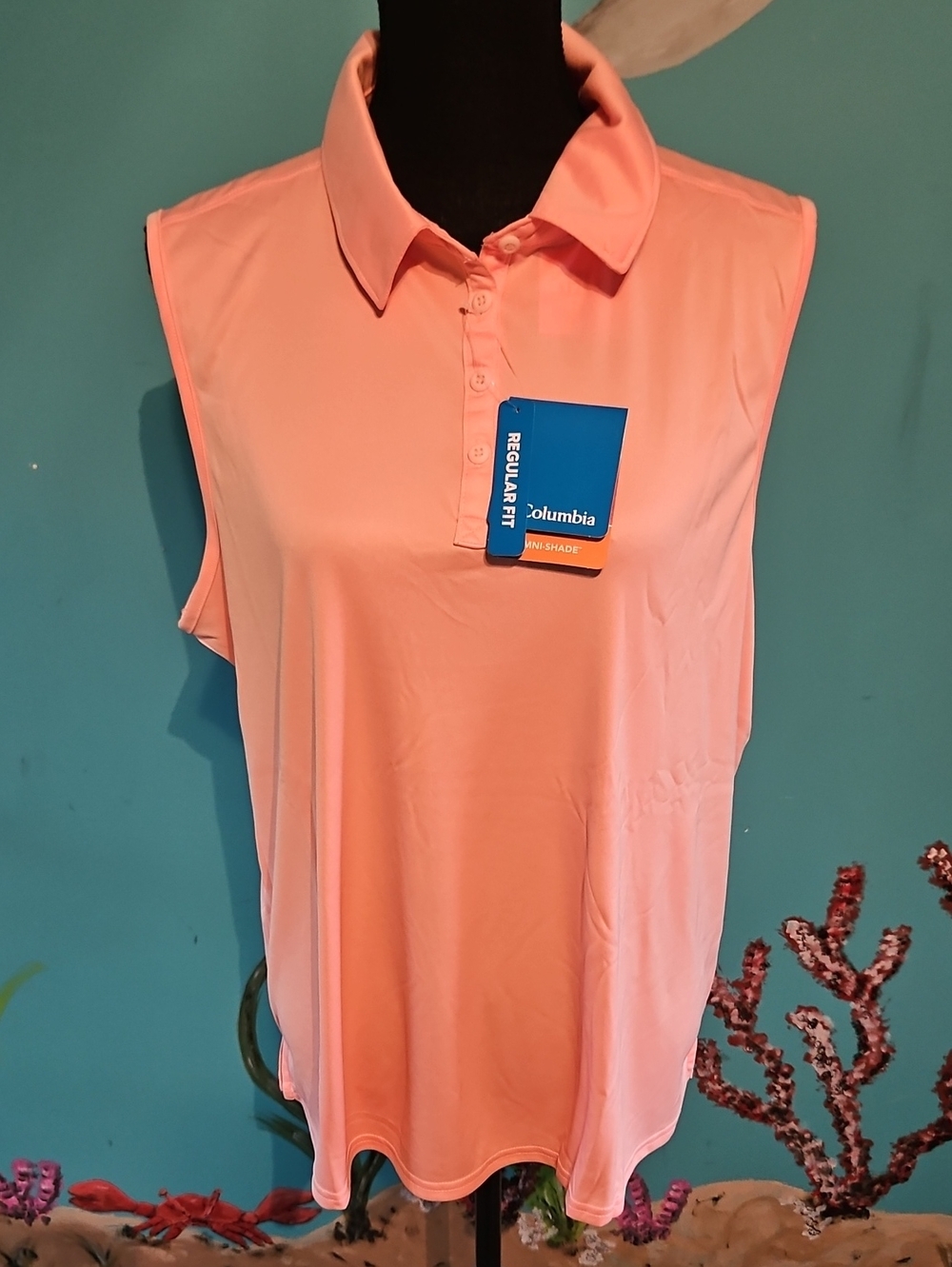 Columbia Peach Sleeveless Polo Tank - Women's